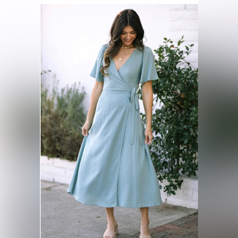 NWOT Morning Lavender Emette Midi Dress, Sage, Medium